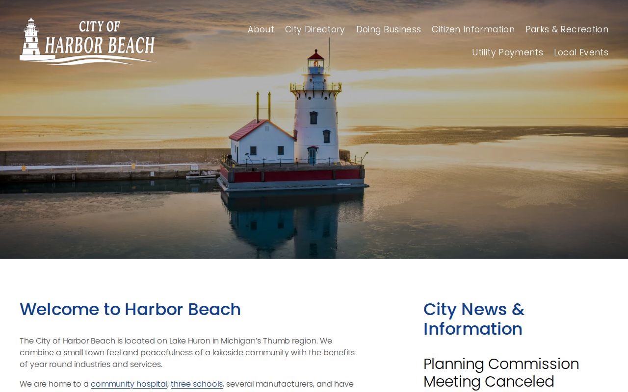 Official City of Harbor Beach website for municipal record access