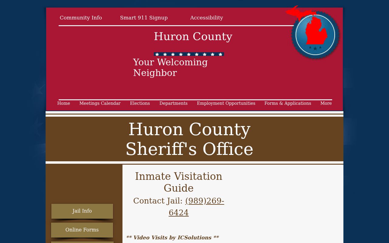 Huron County arrest search through official jail information