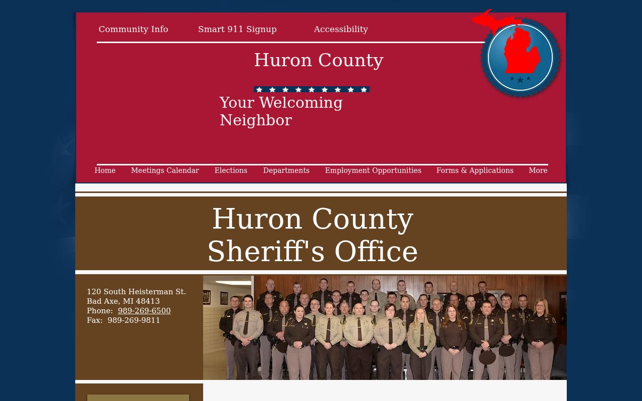 Huron County criminal records information from the Sheriff's Office